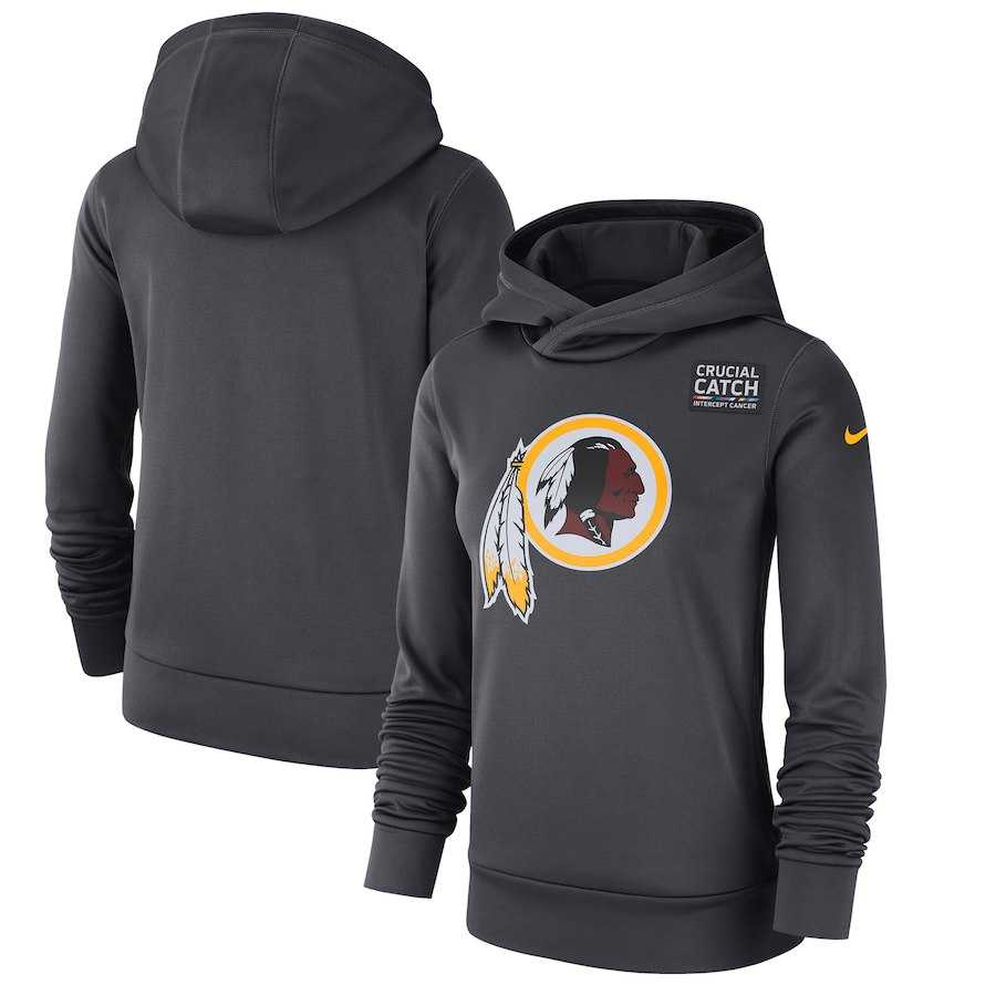 Women Washington Redskins Anthracite Nike Crucial Catch Performance Hoodie,We sell and wholesale Women Washington Redskins Anthracite Nike Crucial Catch Performance Hoodie on line form chian!